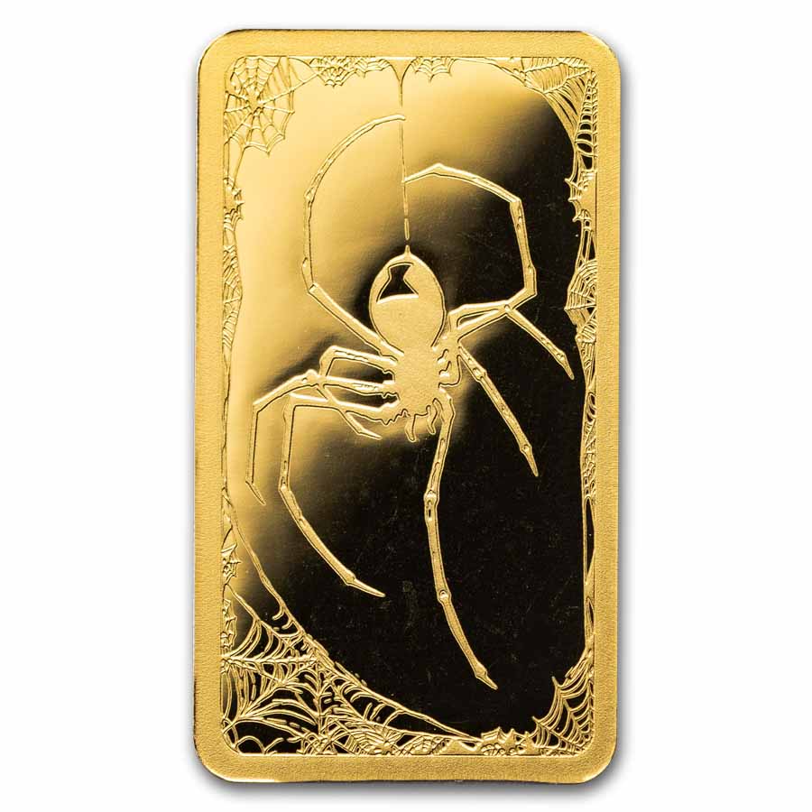 2026 Liberia 1/200 oz Gold Black Widow Spider Coin Bar
