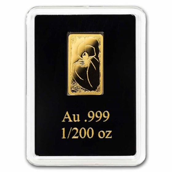 2026 Liberia 1/200 oz Gold Black Widow Spider Coin Bar