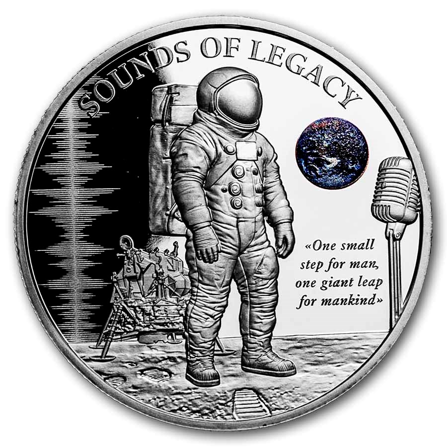 2026 Liberia 1 oz Silver Sounds of Legacy: Moon Landing