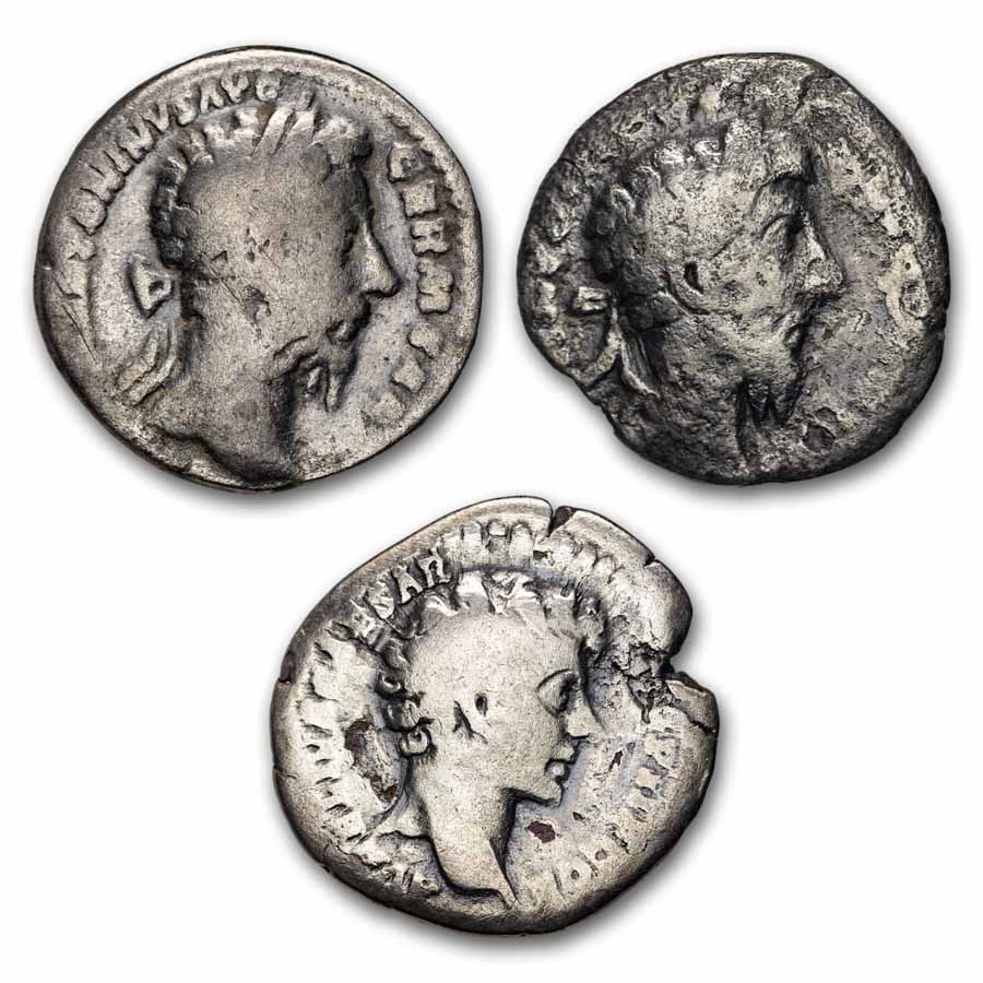 Roman Silver Denarius Marcus Aurelius (161-180 AD) VG-F (Random)