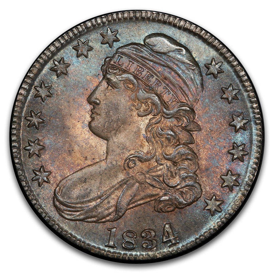 1834 Capped Bust Half Dollar MS-66 PCGS (Large Date, Sm Letters)