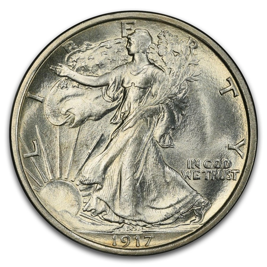 1917-S Reverse Walking Liberty Half Dollar MS-66 PCGS