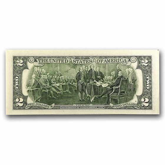 4 oz Silver Colorized Bar - $2 Jefferson Bill (w/Box &amp; COA + $2)