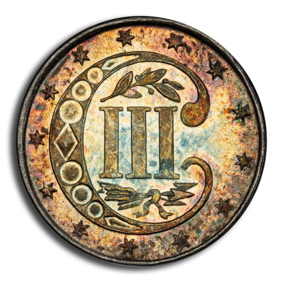 1872 Three Cent Silver MS-67 PCGS CAC