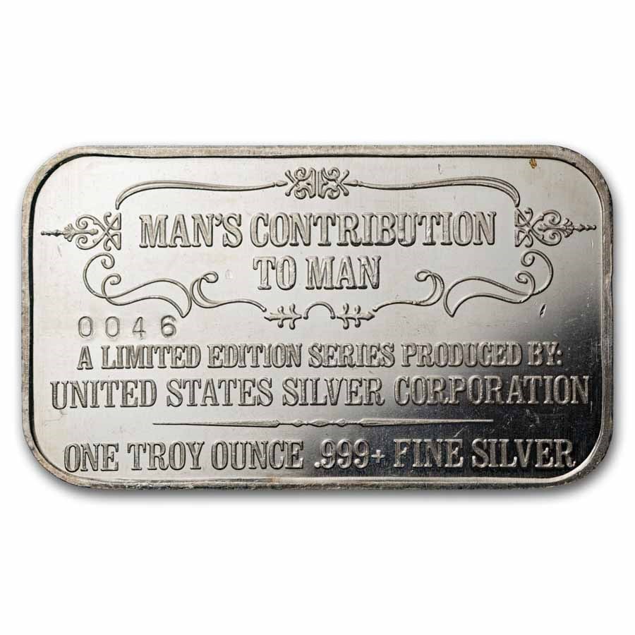 1 oz Silver Bar - Man's Contribution 5 Bar Set (Silver Corp, #46)