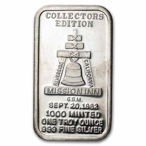 1 oz Silver Bar - St. Francis Chapel Mission Inn (Golden State)