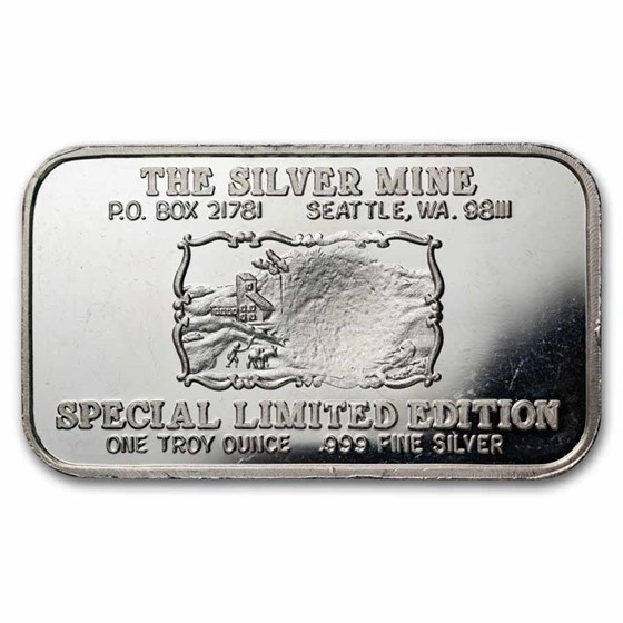 1 oz Silver Bar - The Silver Mine (Random Motif)