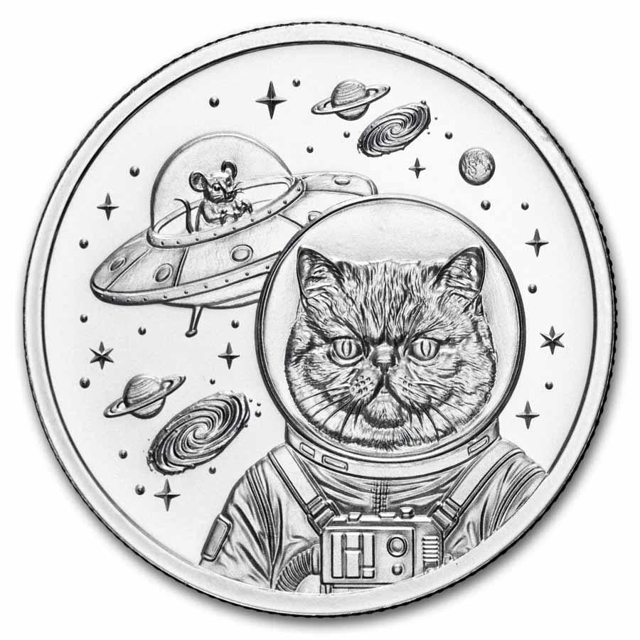 1 oz Silver Round - Cosmic Cat (Purrfectly Silver Series)