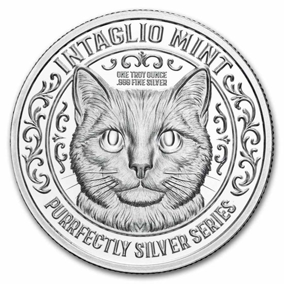 1 oz Silver Round - Cosmic Cat (Purrfectly Silver Series)