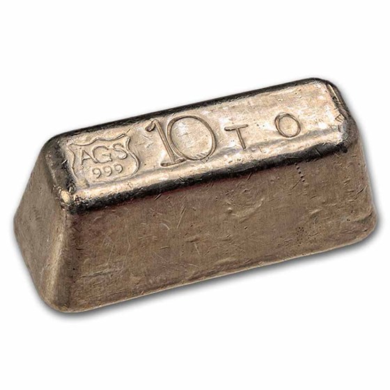 10 oz Silver Bar - American Gold &amp; Silver Inc (AGS)