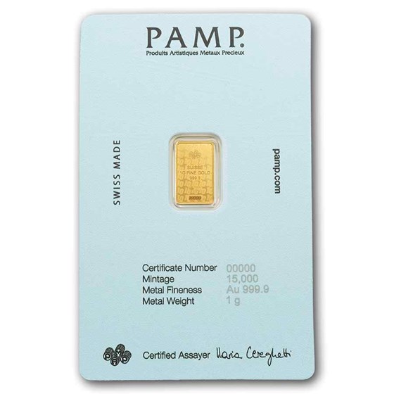 1 gram Gold Bar - PAMP Suisse (Maradona)