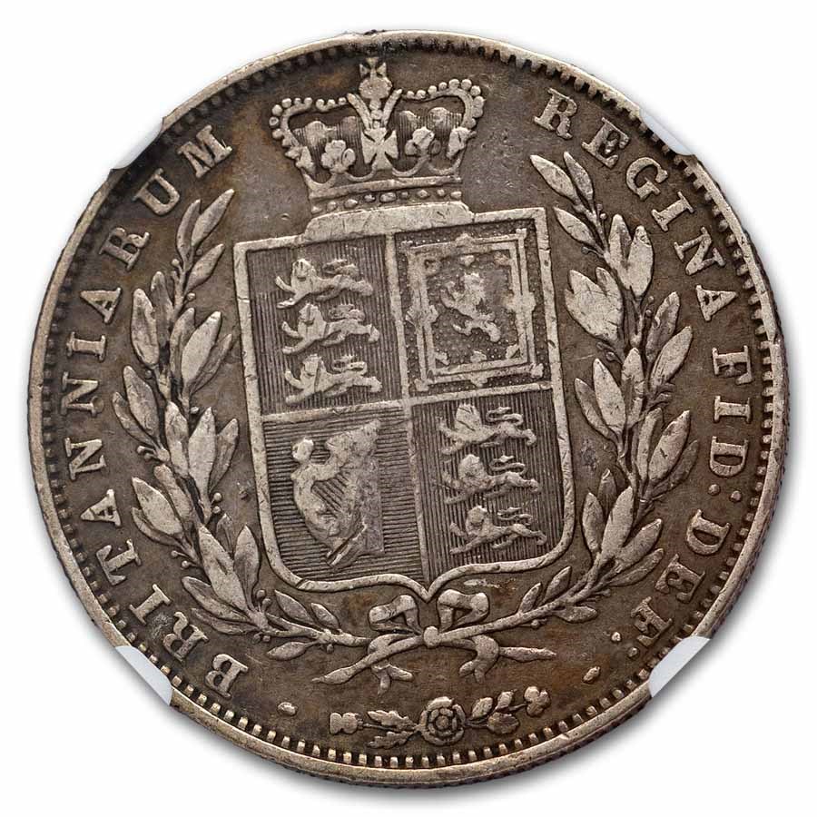1850 Great Britain Silver Half Crown Victoria VF-25 NGC