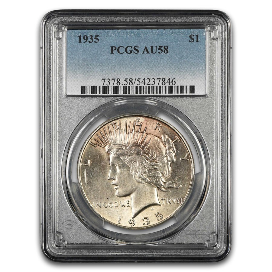 1935 Peace Dollar AU-58 PCGS