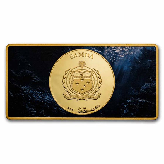 Samoa 3 oz Silver Ocean at Night (with Box &amp; COA)