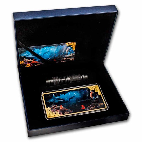 Samoa 3 oz Silver Ocean at Night (with Box &amp; COA)