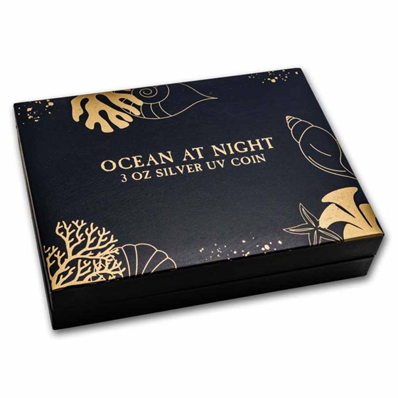 Samoa 3 oz Silver Ocean at Night (with Box &amp; COA)