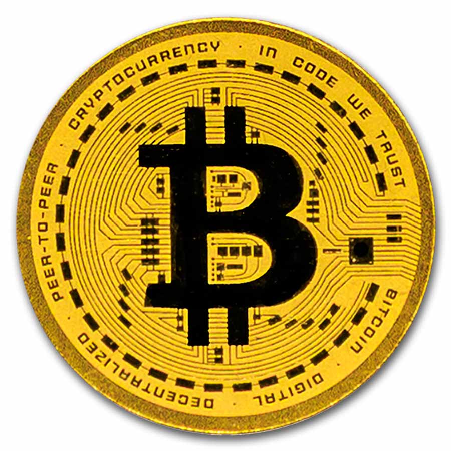 1/1000 oz Gold Round - Bitcoin (w/ Box & COA)
