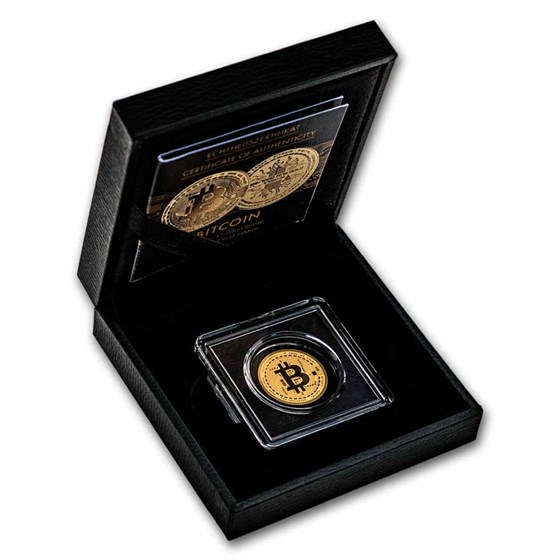 1/1000 oz Gold Round - Bitcoin (w/ Box &amp; COA)