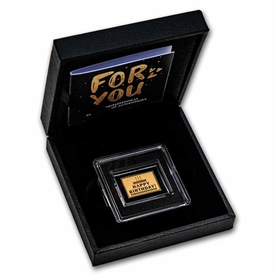 1/1000 oz Gold Bar - Happy Birthday Cake (w/Box &amp; COA)