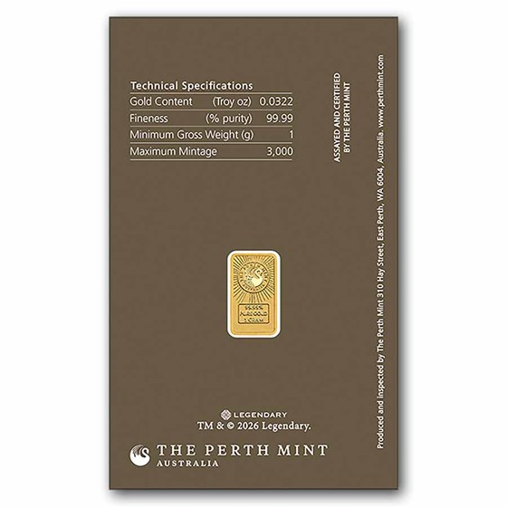 1 gram Gold Colorized Dune Bar-The Perth Mint (In Assay)