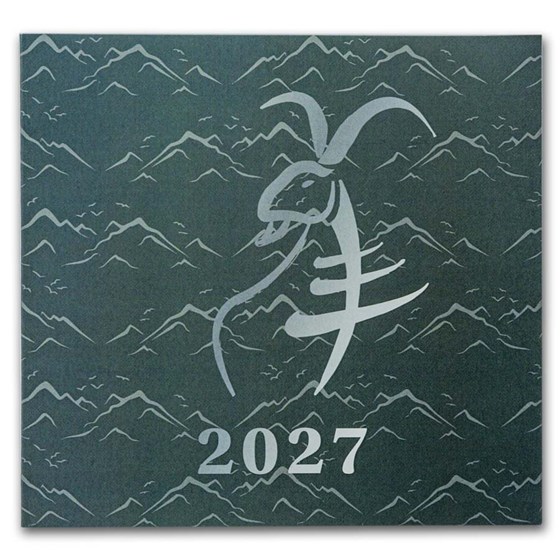 2027 Solomon Isl. 5 oz Gold Mother of Pearl Year of the Goat