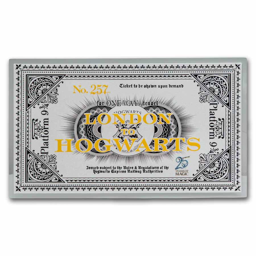 Samoa 3 gram Silver Harry Potter Hogwarts Express Ticket