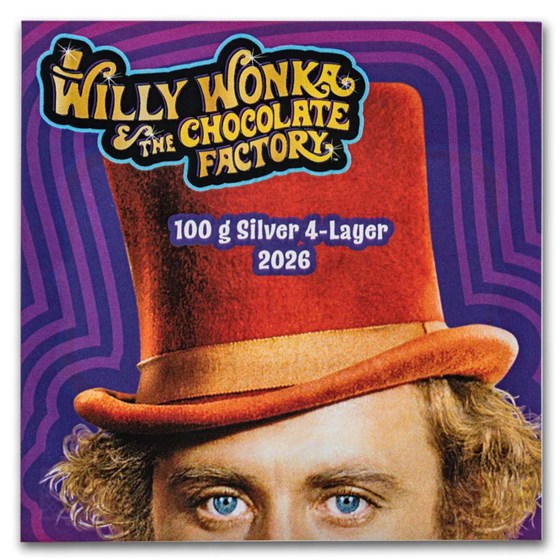 2026 Solomon 100 gram Silver Willy Wonka &amp; The Chocolate Factory