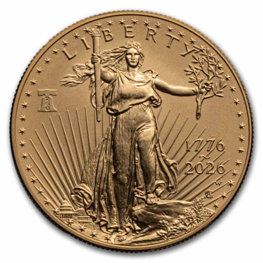 2026-W 1 oz Burnished Gold Eagle (Dual Date, Box & COA)