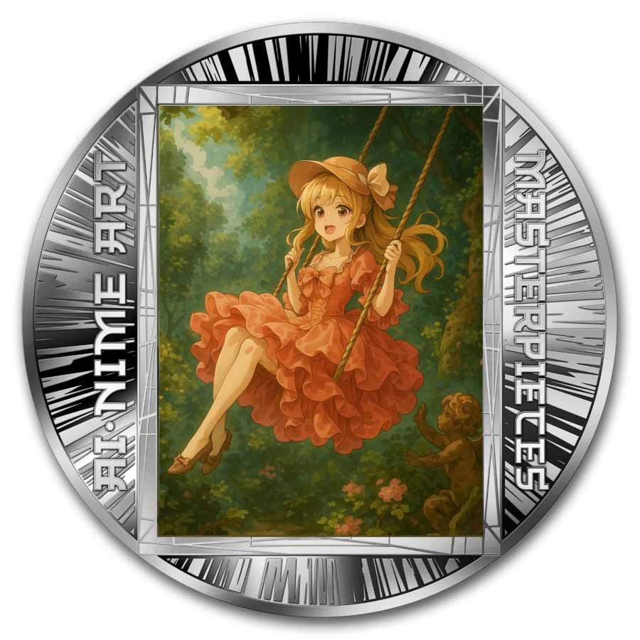 2025 Cameroon 1/2 oz Silver AI•NIME Art: The Swing (Blister Pack)