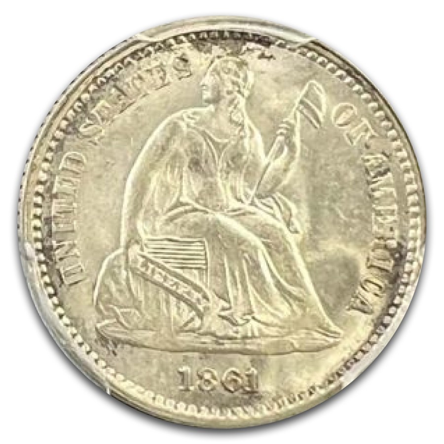 1861 Liberty Seated Half Dime MS-65 PCGS