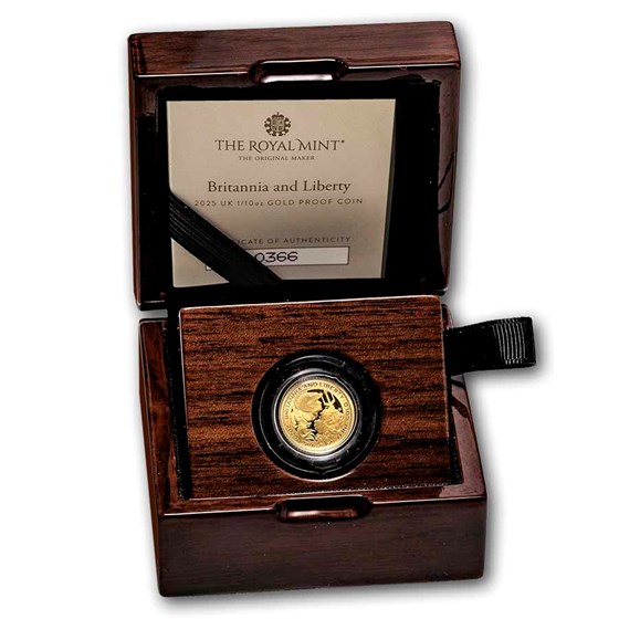 2025 GB 1/10 oz Gold Britannia &amp; Liberty Proof (Damaged)