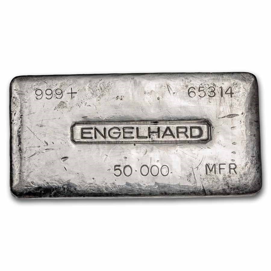 50 oz Silver Bar - Engelhard (4th Series, MFR, #65314)