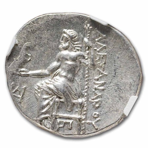 Macedon Alexander III Silver Drachm (336-323 BC) Ch AU NGC (4/4)
