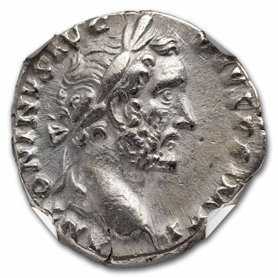 Roman Denarius Antoninus Pius (138-161 AD) XF NGC (Random)