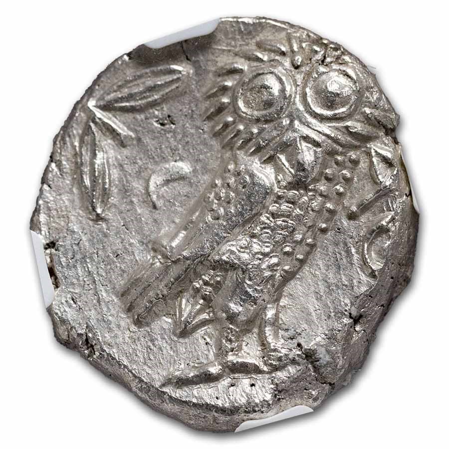 Attica Athens Silver Tetradrachm Owl (353-294 BC) MS NGC 3/3