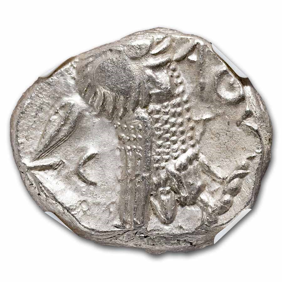 Attica Athens Silver Tetradrachm Owl (353-294 BC) MS NGC 4/3