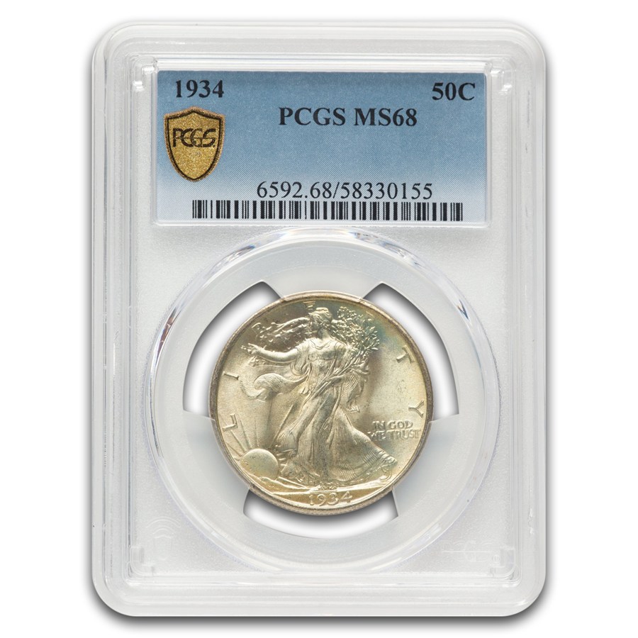 1934 Walking Liberty Half Dollar MS-68 PCGS