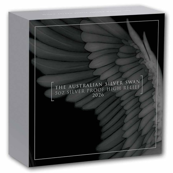 2026 AUS 5 oz Silver 10th Anniversary Swan PF (HR, w/Box &amp; COA)