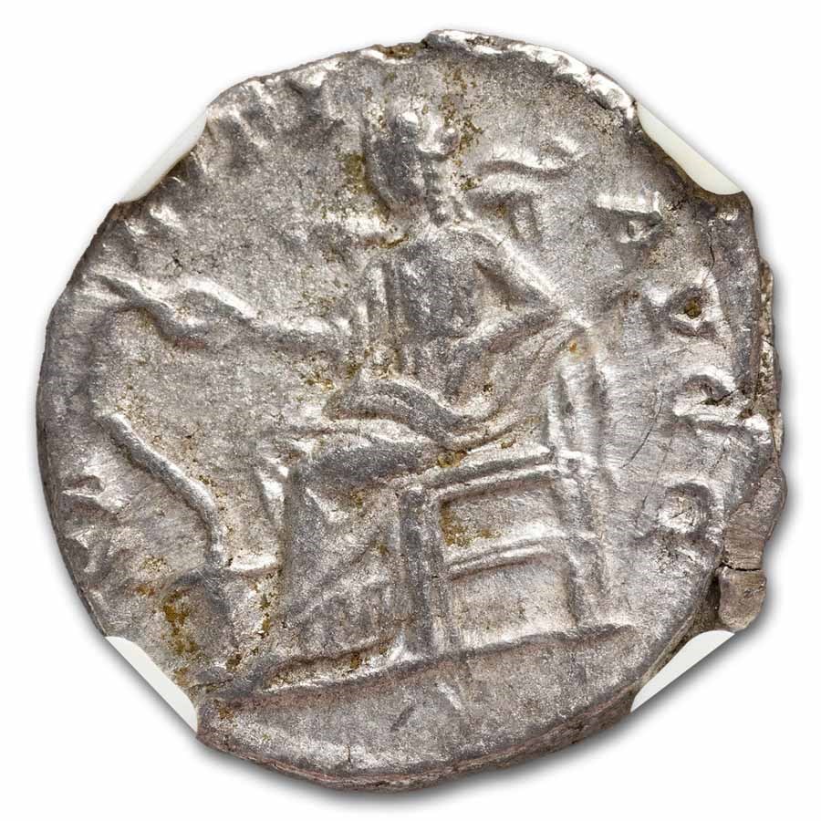 Roman AR Denarius Septimius Severus (193-211 AD) Ch AU NGC