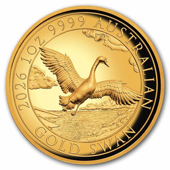 2026 AUS 1 oz Gold Swan PR-70 PCGS DCAM HR (FS, 10th Anni. Label)