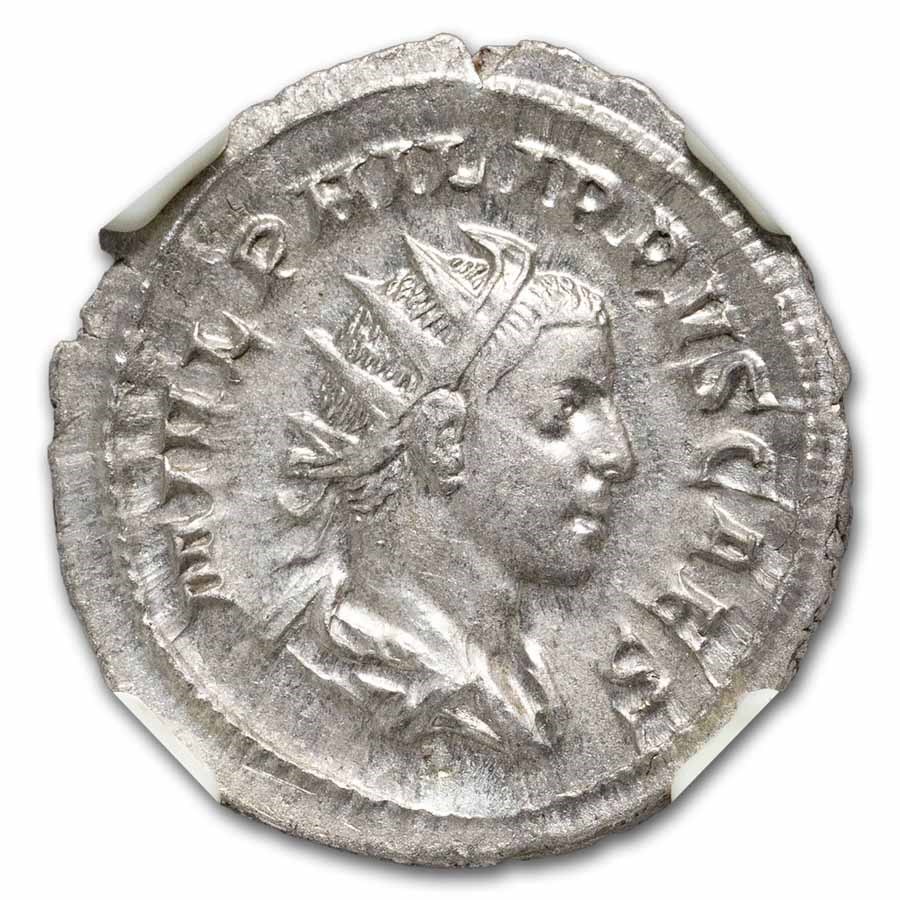 Rome AR Double Denarius Philip II (247-249 AD) AU NGC (Random)