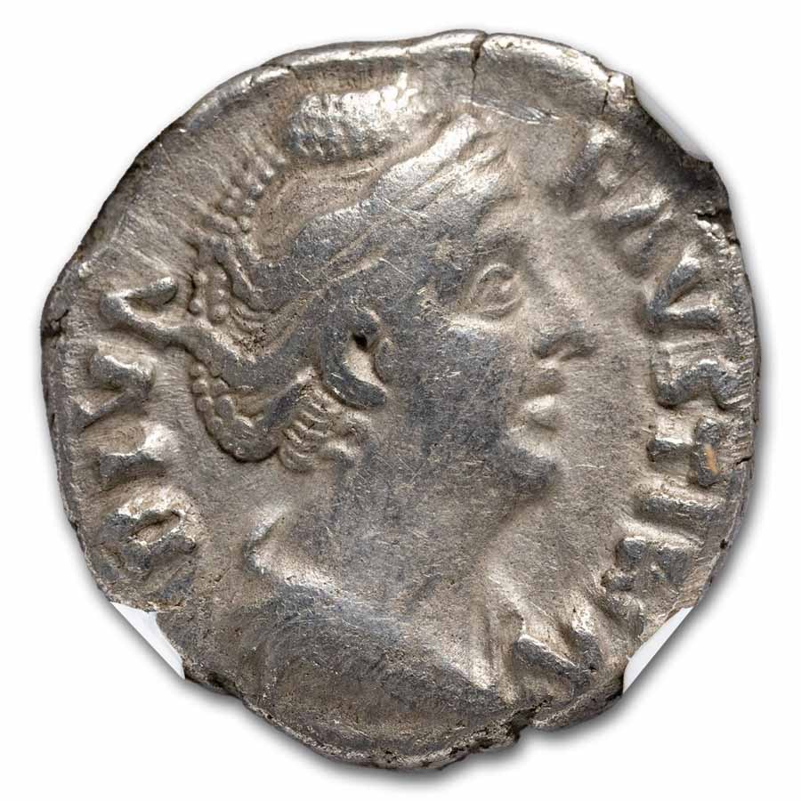 Roman AR Denarius Faustina Sr. (138-140/1 AD) Fine NGC (Random)