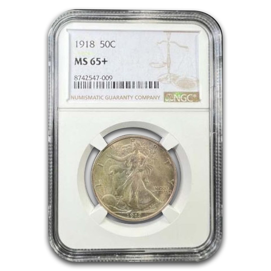 1918 Walking Liberty Half Dollar MS-65+ NGC