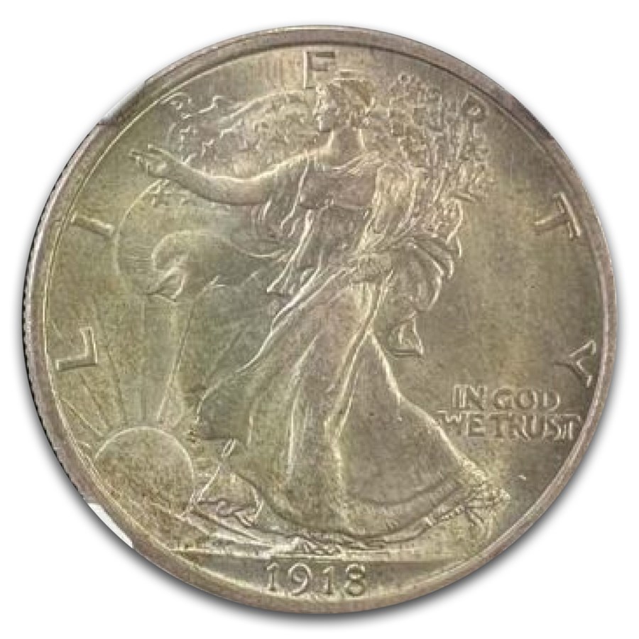 1918 Walking Liberty Half Dollar MS-65+ NGC