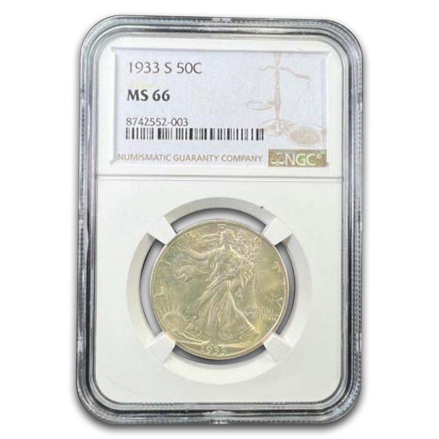 1933-S Walking Liberty Half Dollar MS-66 NGC