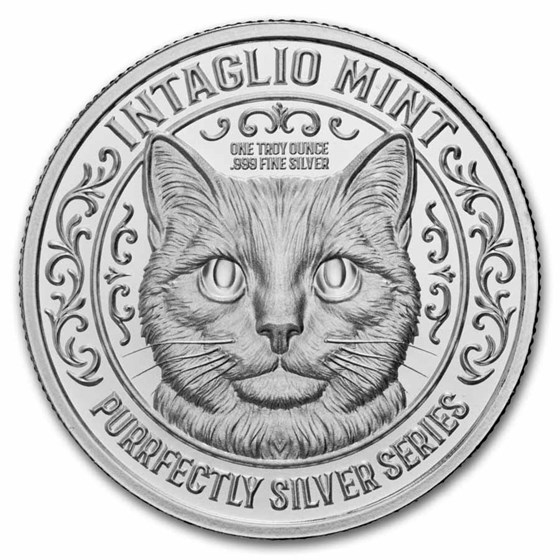 1 oz Silver Round - King Cat (Purrfectly Silver Series)