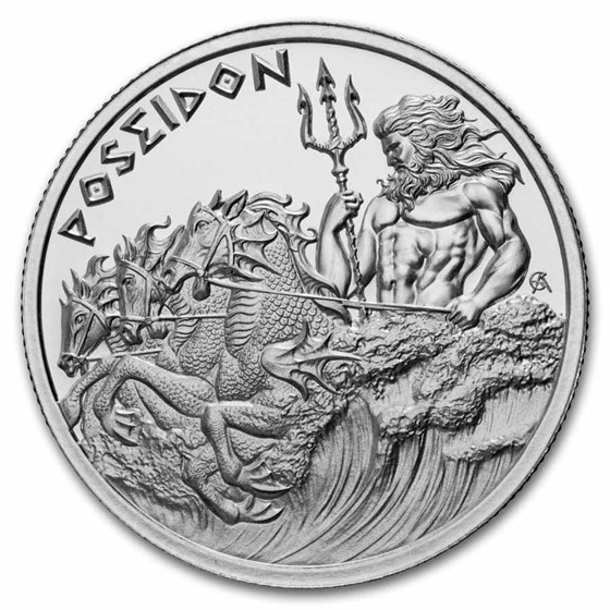 1 oz Silver Round - Poseidon (Greek Mythology Series)