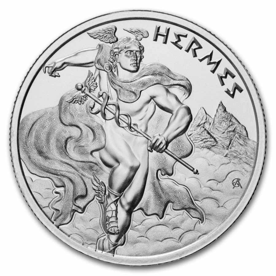 1 oz Silver Round - Hermes (Greek Mythology Series)