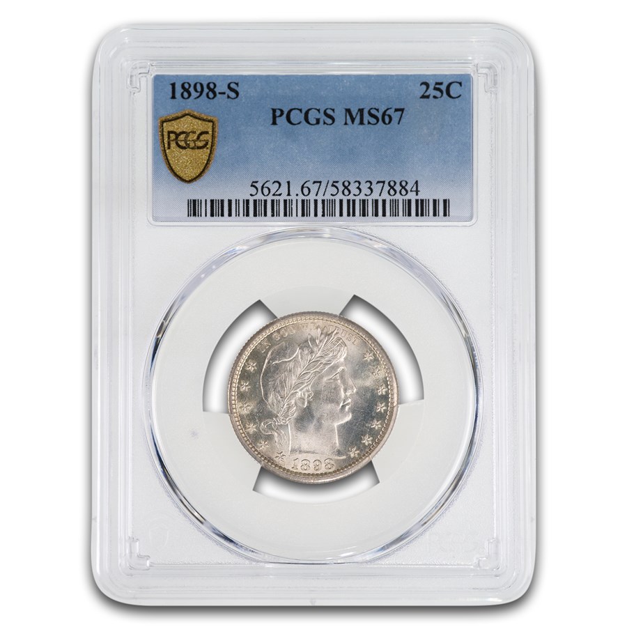 1898-S Barber Quarter MS-67 PCGS