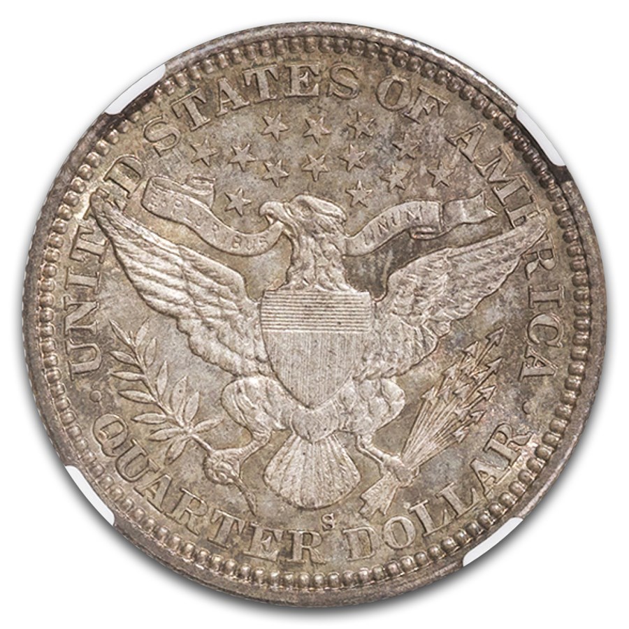 1908-S Barber Quarter MS-66+ NGC